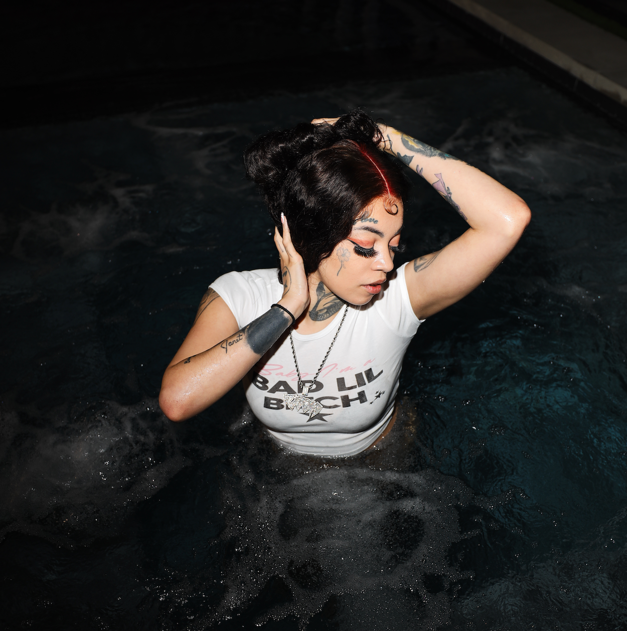 "Baby I'm A Bad lil B****" crop tee